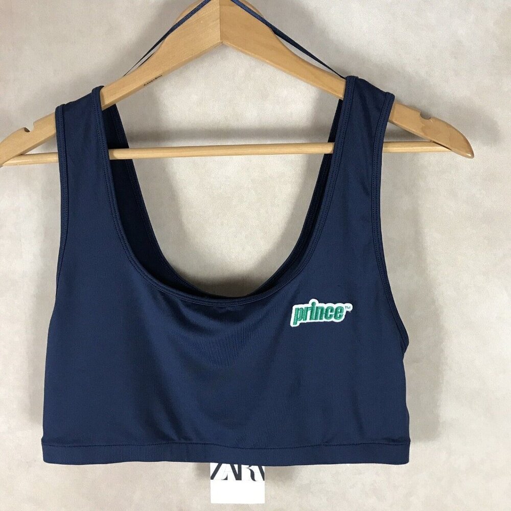 ZARA Blue Bralette Crop Top NWT LARGE
